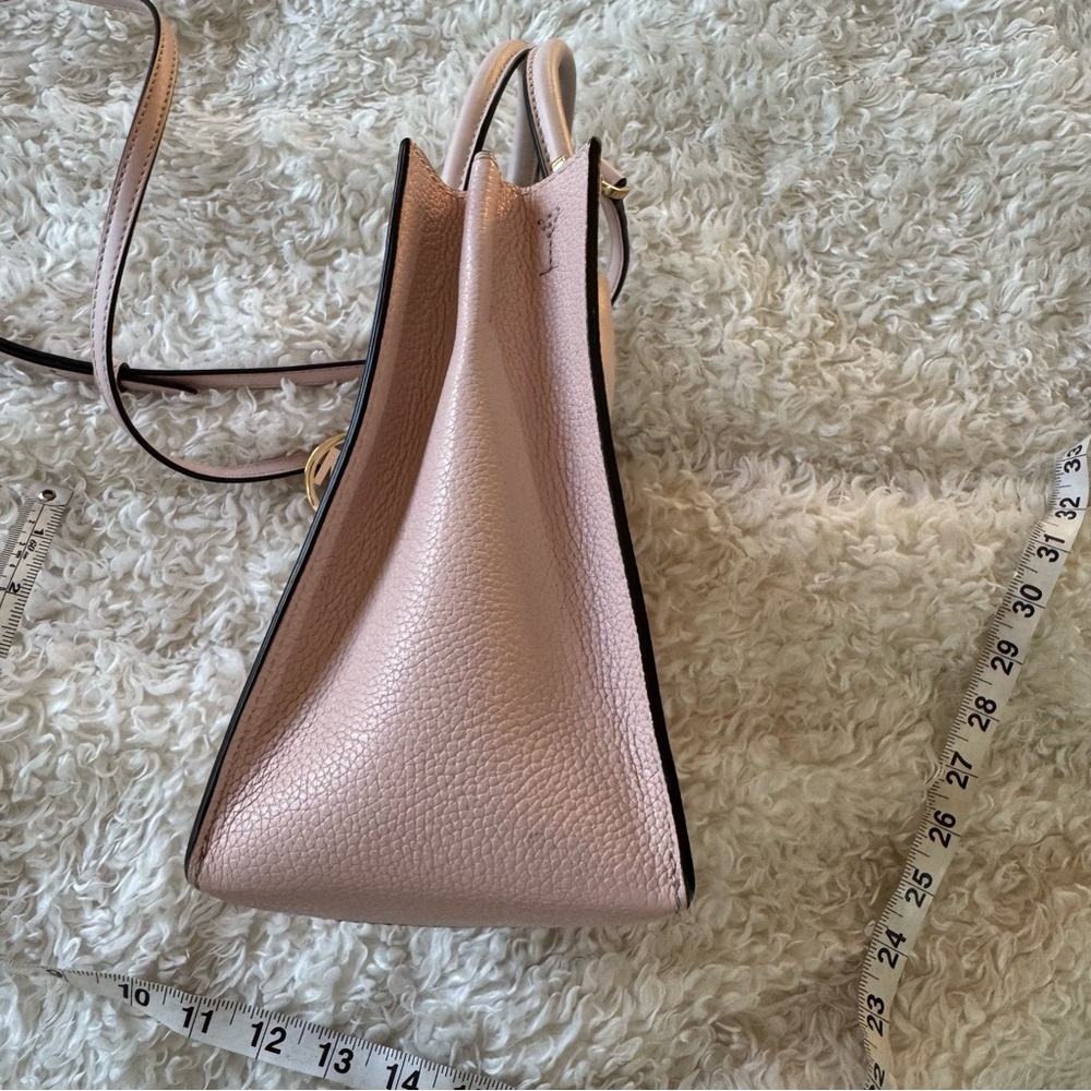 Michael Kors Mercer Medium Pebble Leather Messenger Crossbody Bag Powder Blush - Picture 5 of 15